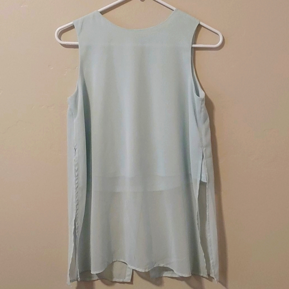 GIRLS SEMI CROP WITH SHEER OVERLAY SZ 10-11